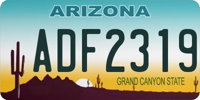 AZ license plate ADF2319