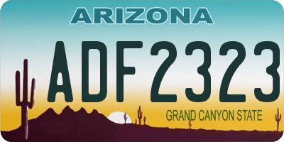 AZ license plate ADF2323