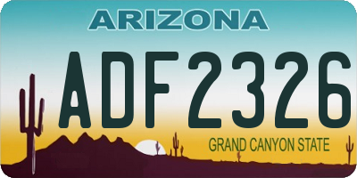 AZ license plate ADF2326