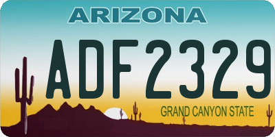 AZ license plate ADF2329