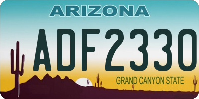 AZ license plate ADF2330