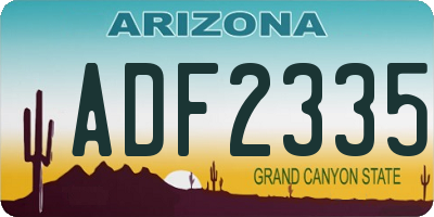 AZ license plate ADF2335