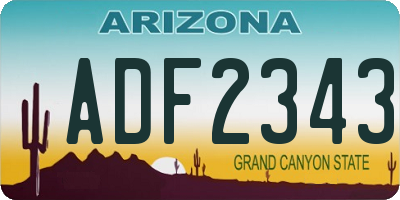 AZ license plate ADF2343