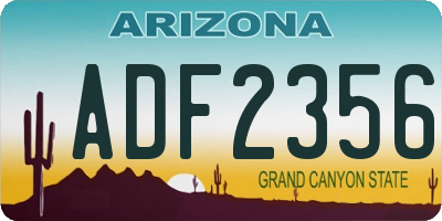 AZ license plate ADF2356