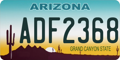 AZ license plate ADF2368
