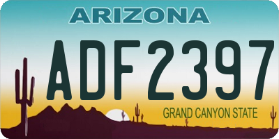 AZ license plate ADF2397