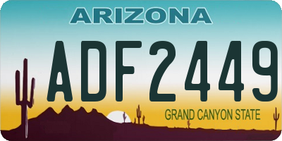 AZ license plate ADF2449