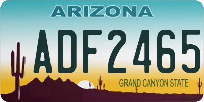 AZ license plate ADF2465