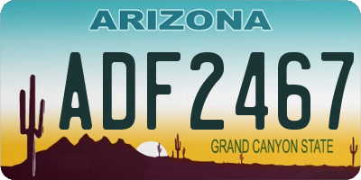 AZ license plate ADF2467