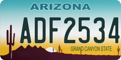 AZ license plate ADF2534