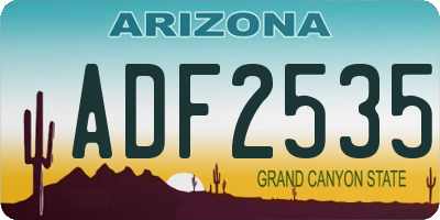 AZ license plate ADF2535