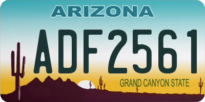 AZ license plate ADF2561