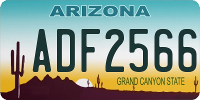 AZ license plate ADF2566