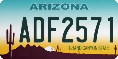 AZ license plate ADF2571
