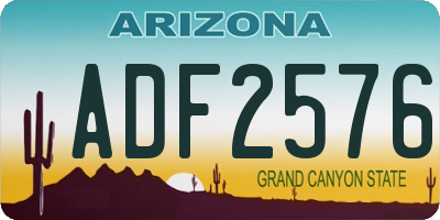 AZ license plate ADF2576