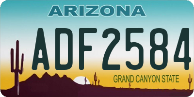 AZ license plate ADF2584
