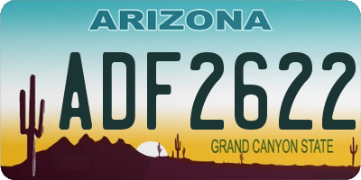 AZ license plate ADF2622