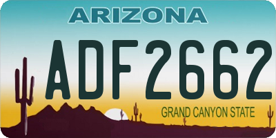 AZ license plate ADF2662