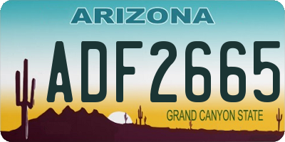AZ license plate ADF2665
