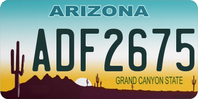AZ license plate ADF2675