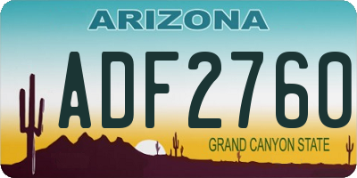 AZ license plate ADF2760