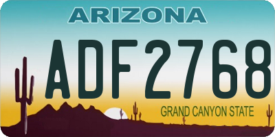 AZ license plate ADF2768