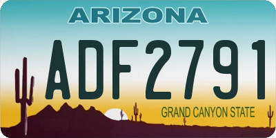 AZ license plate ADF2791