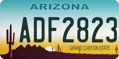 AZ license plate ADF2823