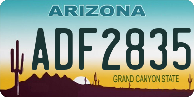 AZ license plate ADF2835