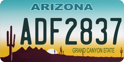 AZ license plate ADF2837