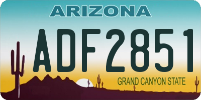 AZ license plate ADF2851