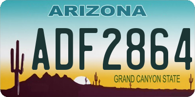 AZ license plate ADF2864