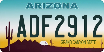 AZ license plate ADF2912