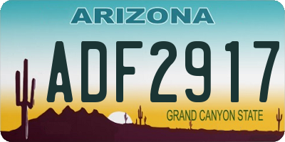 AZ license plate ADF2917