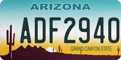 AZ license plate ADF2940