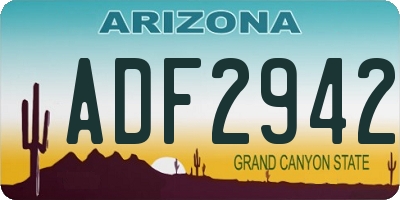 AZ license plate ADF2942
