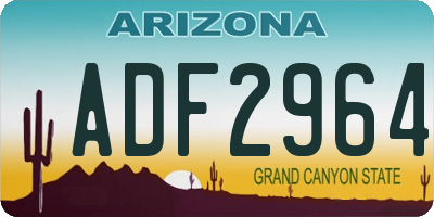 AZ license plate ADF2964