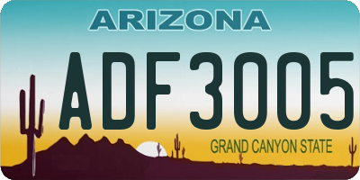 AZ license plate ADF3005