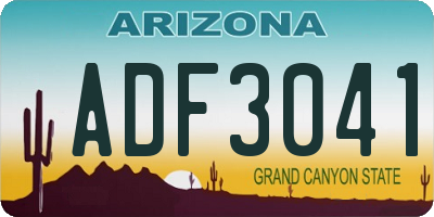 AZ license plate ADF3041