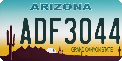 AZ license plate ADF3044