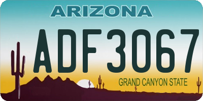AZ license plate ADF3067
