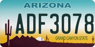 AZ license plate ADF3078