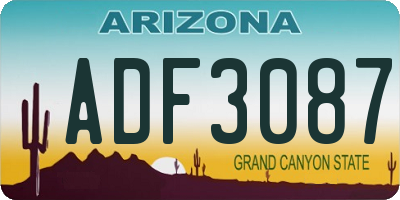 AZ license plate ADF3087