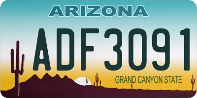 AZ license plate ADF3091