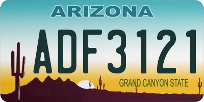 AZ license plate ADF3121