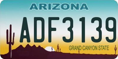 AZ license plate ADF3139