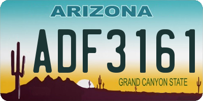 AZ license plate ADF3161