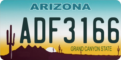 AZ license plate ADF3166