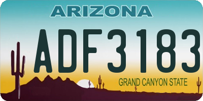 AZ license plate ADF3183