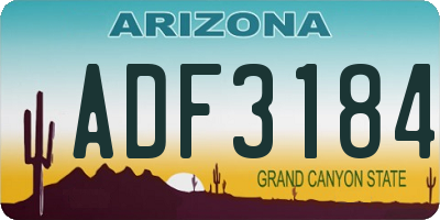 AZ license plate ADF3184